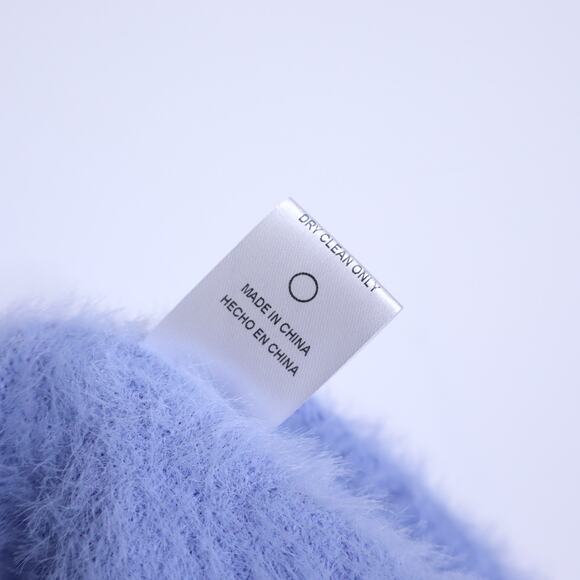 ALTAR'D STATE Fuzzy Cropped Sweater Blue Crew Neck Short Sleeve Women's XS - Picture 9 of 9